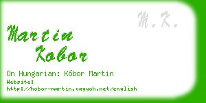 martin kobor business card