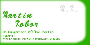 martin kobor business card